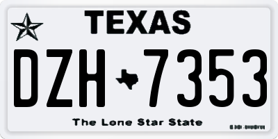 TX license plate DZH7353