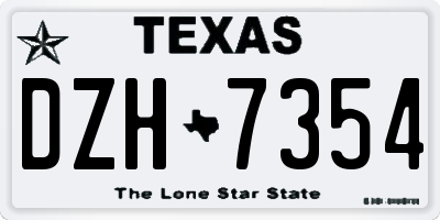 TX license plate DZH7354