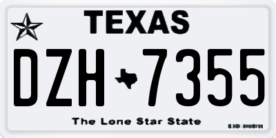 TX license plate DZH7355