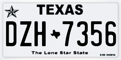 TX license plate DZH7356