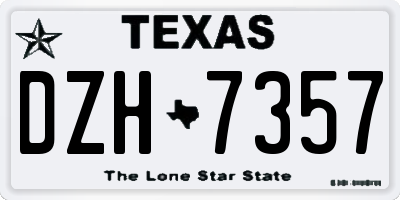 TX license plate DZH7357