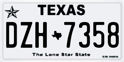 TX license plate DZH7358