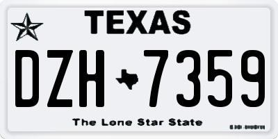 TX license plate DZH7359
