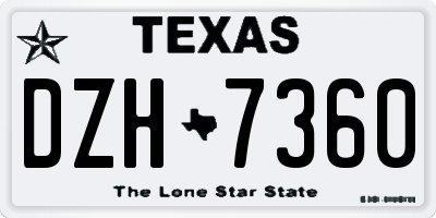TX license plate DZH7360