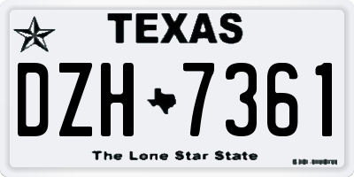 TX license plate DZH7361