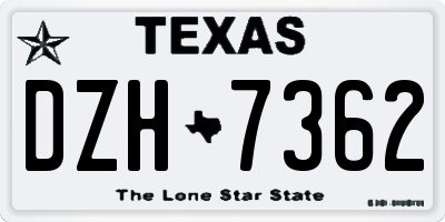 TX license plate DZH7362