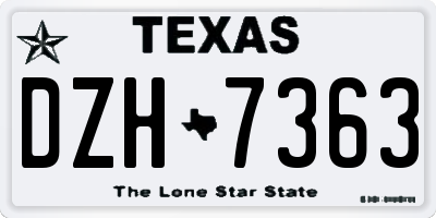 TX license plate DZH7363