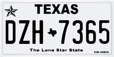 TX license plate DZH7365