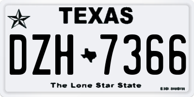 TX license plate DZH7366