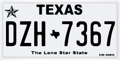 TX license plate DZH7367