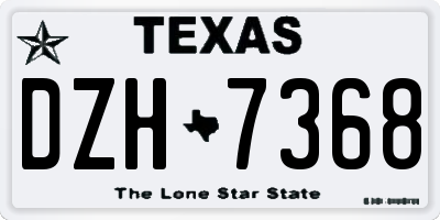 TX license plate DZH7368