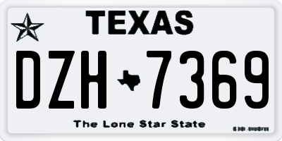 TX license plate DZH7369