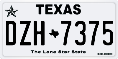 TX license plate DZH7375