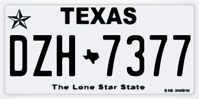 TX license plate DZH7377
