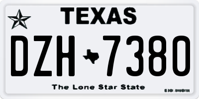TX license plate DZH7380