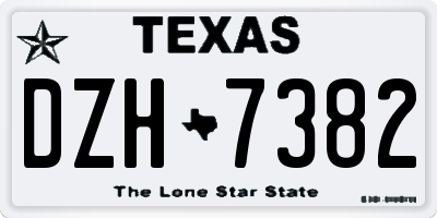 TX license plate DZH7382