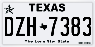 TX license plate DZH7383