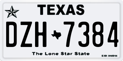 TX license plate DZH7384