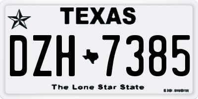 TX license plate DZH7385