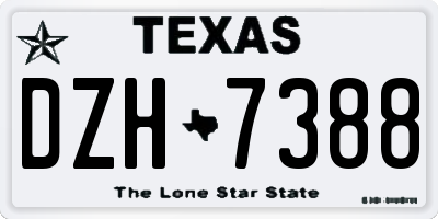 TX license plate DZH7388