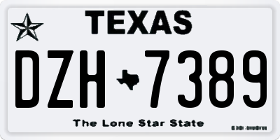 TX license plate DZH7389