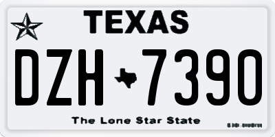 TX license plate DZH7390