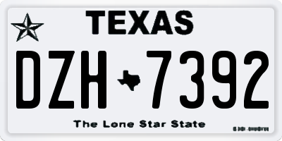 TX license plate DZH7392