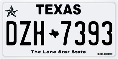 TX license plate DZH7393