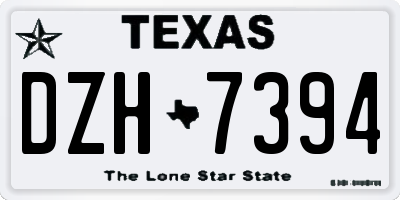 TX license plate DZH7394