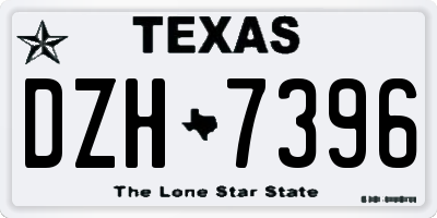 TX license plate DZH7396