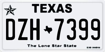 TX license plate DZH7399