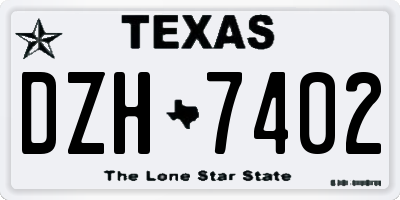 TX license plate DZH7402