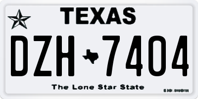 TX license plate DZH7404
