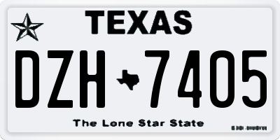 TX license plate DZH7405