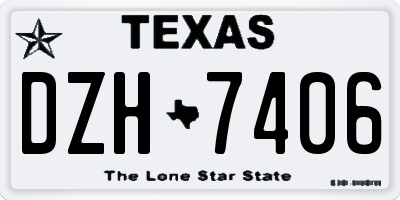TX license plate DZH7406