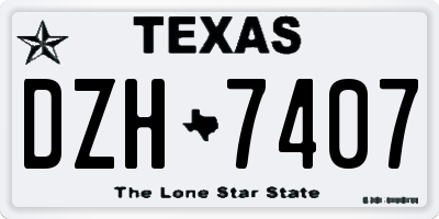 TX license plate DZH7407