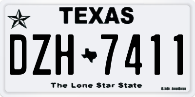 TX license plate DZH7411