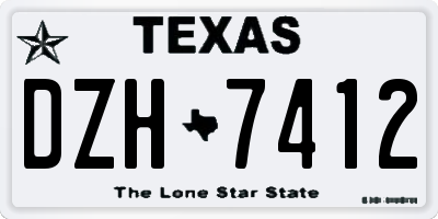 TX license plate DZH7412