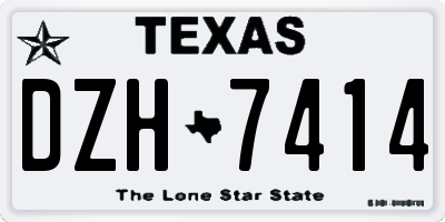TX license plate DZH7414