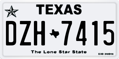 TX license plate DZH7415