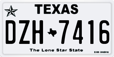 TX license plate DZH7416