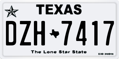TX license plate DZH7417