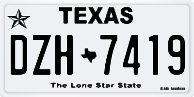 TX license plate DZH7419
