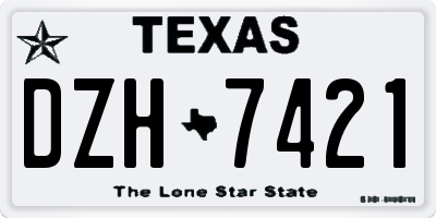 TX license plate DZH7421