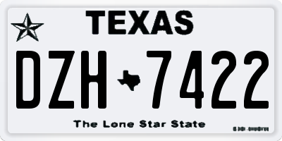 TX license plate DZH7422