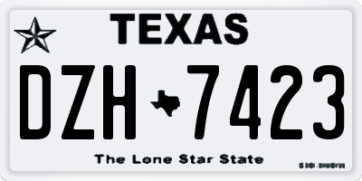 TX license plate DZH7423
