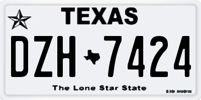 TX license plate DZH7424