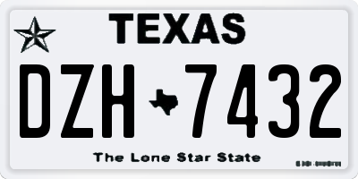 TX license plate DZH7432