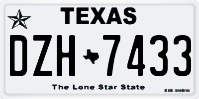 TX license plate DZH7433