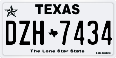 TX license plate DZH7434